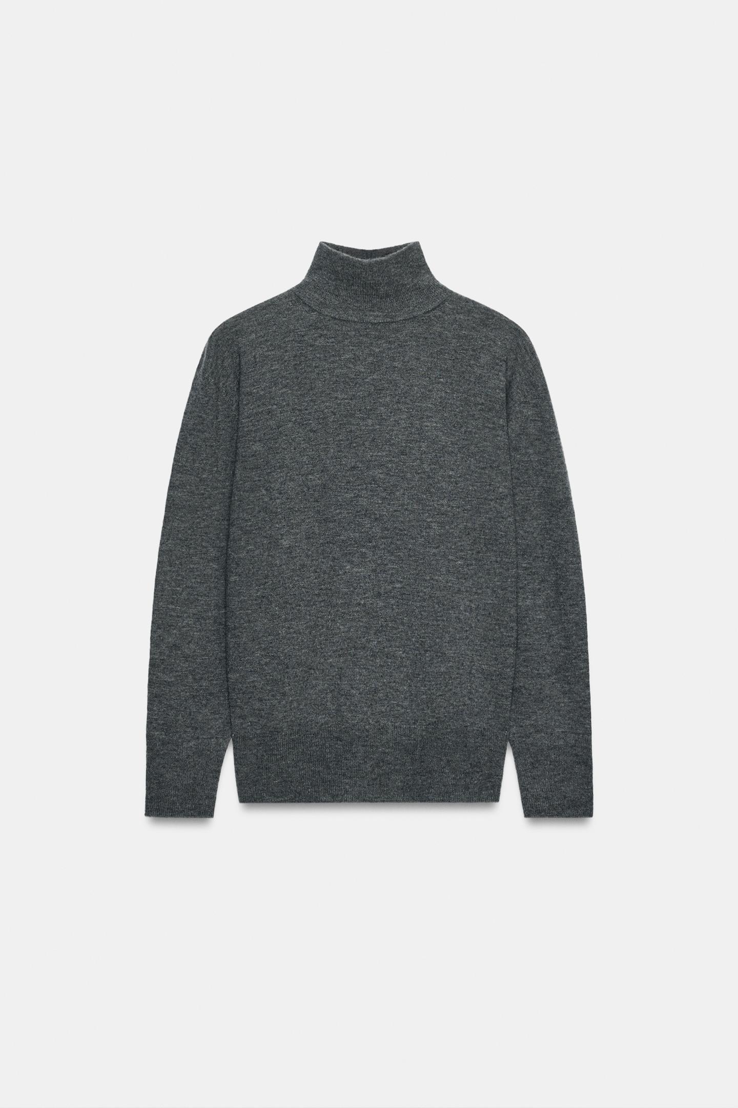 Женский свитер Zara 100% Extra-Soft Wool, цвет: Серый — фото 7