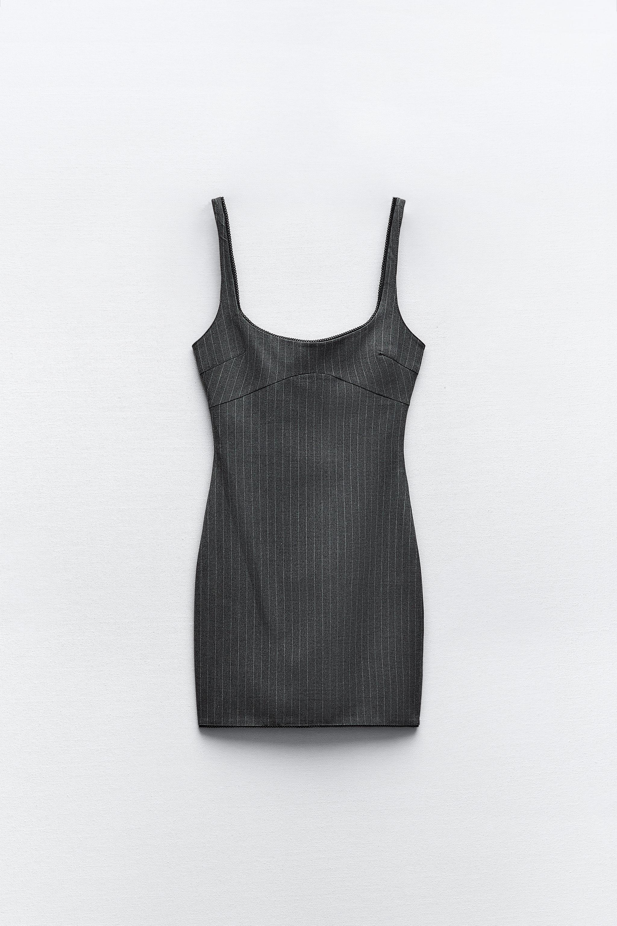 zara short pinstripe dress