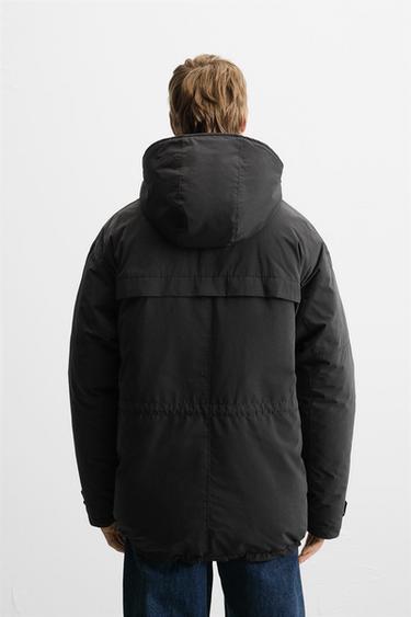 WATER-REPELLENT PADDED PARKA - Black by Zara - Image 2