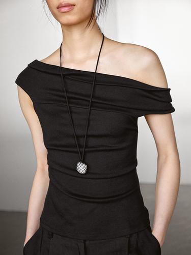 Zara Draped strapless top - Black