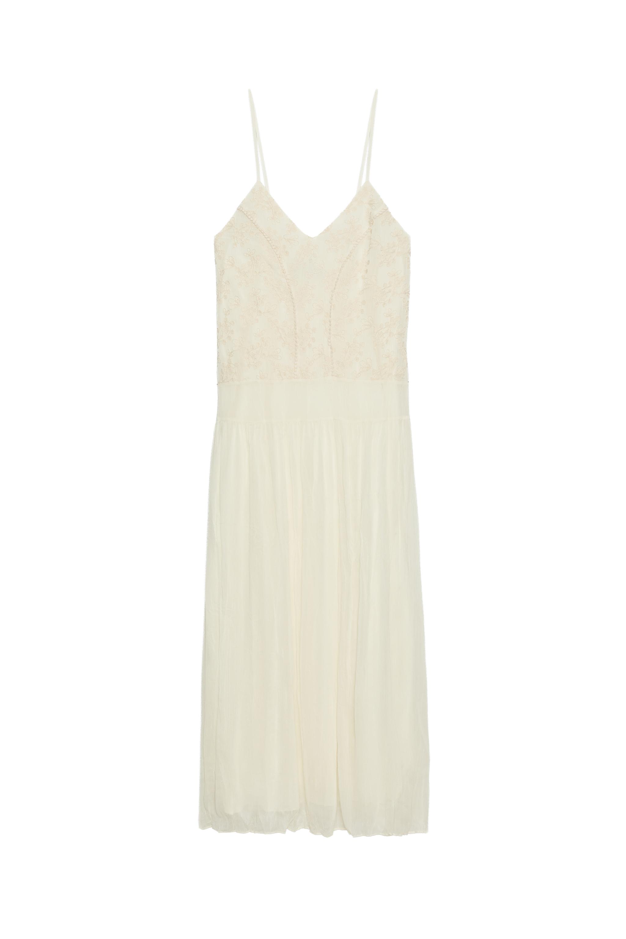EMBROIDERED CAMISOLE DRESS - Ecru | ZARA United Kingdom