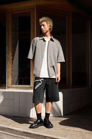 TEXTURED CHECK SHIRT - Grey by Zara