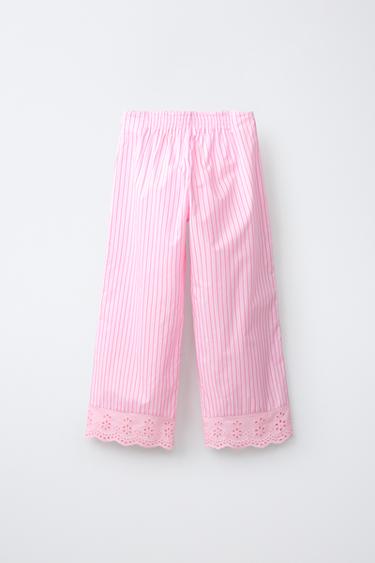 PANTALON À RAYURES SCHIFFLY - Rose de Zara - Image 1