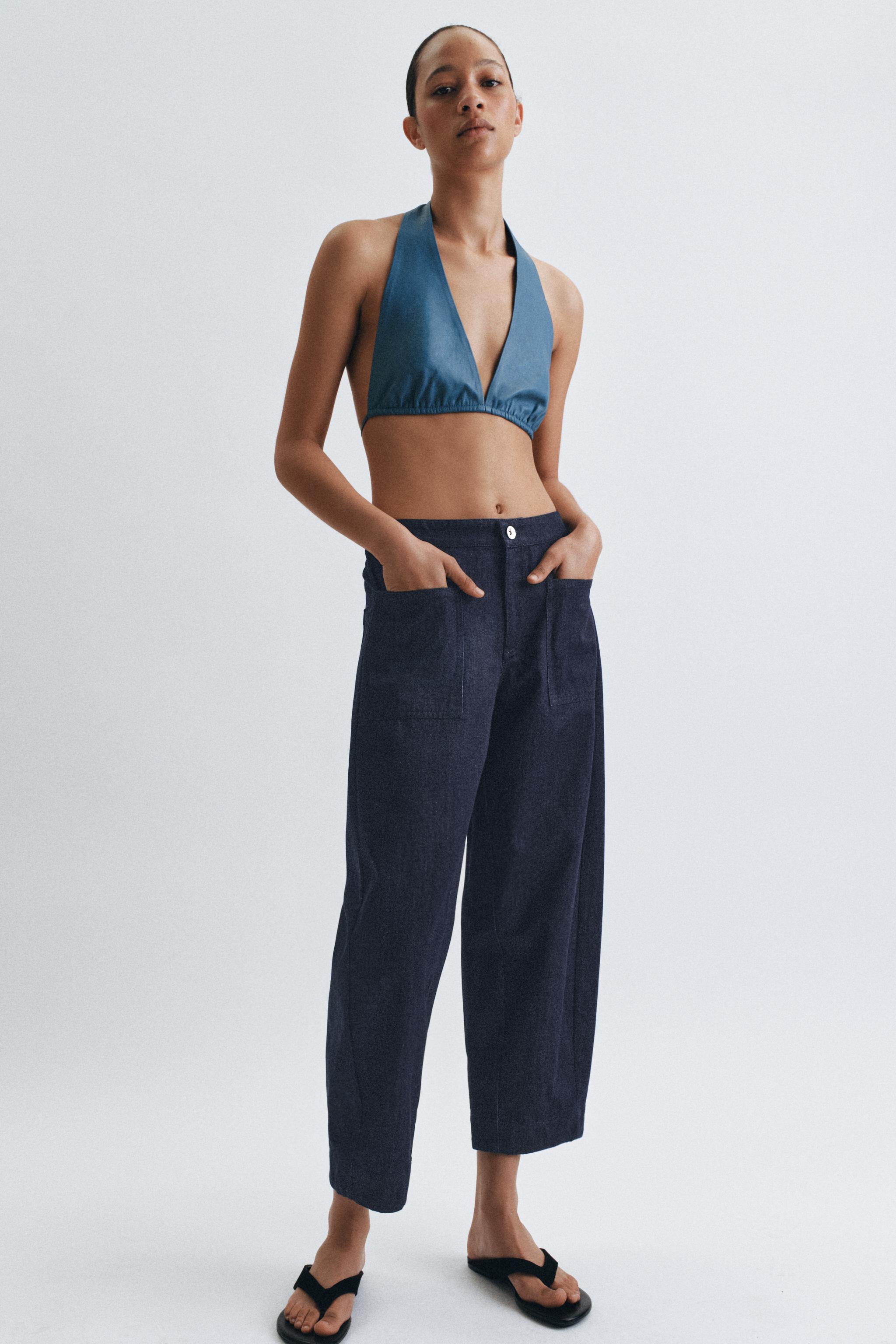 ZW COLLECTION BARREL POCKET DENIM PANTS