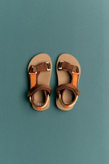Zara TECHNICAL SANDALS - Brown