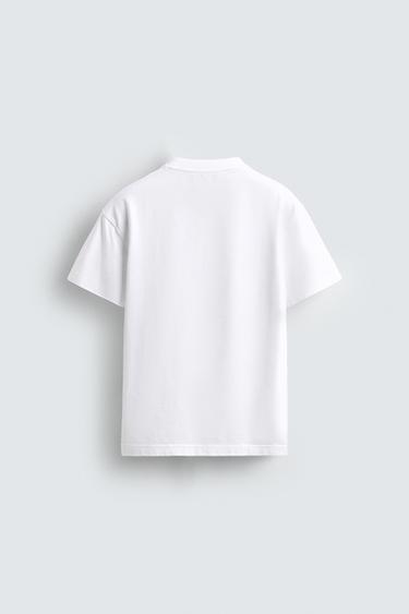 RELAXED FIT T-SHIRT WITH POCKET - White by Zara - Image 7