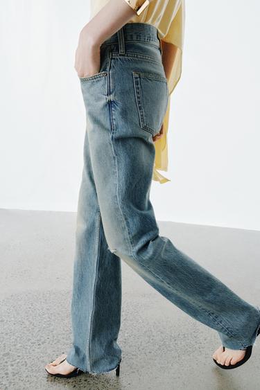 ZW MID-WAIST SLIM FIT JEANS - Mid-blue by Zara - Image 4