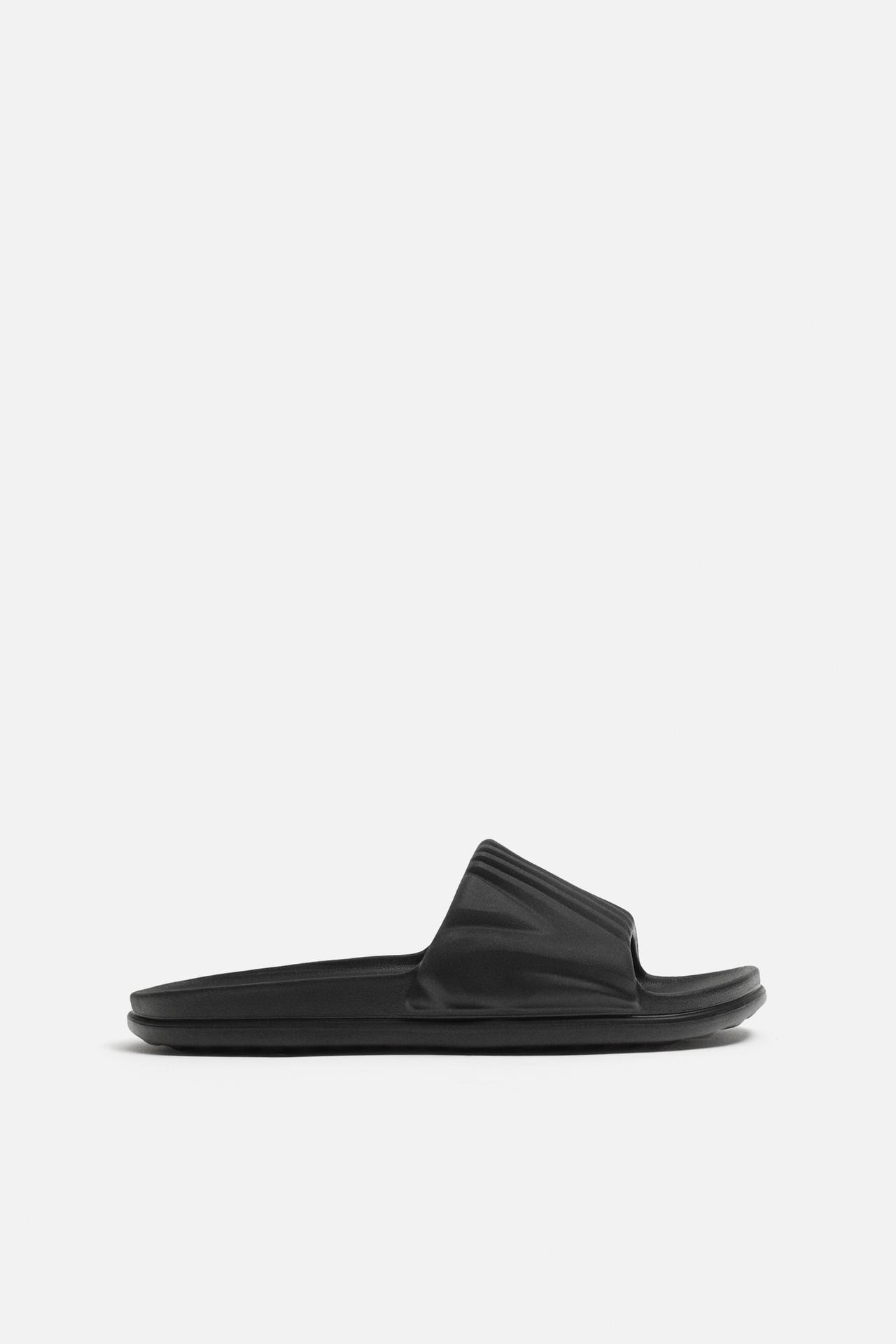 Zara POOL SLIDES - Black
