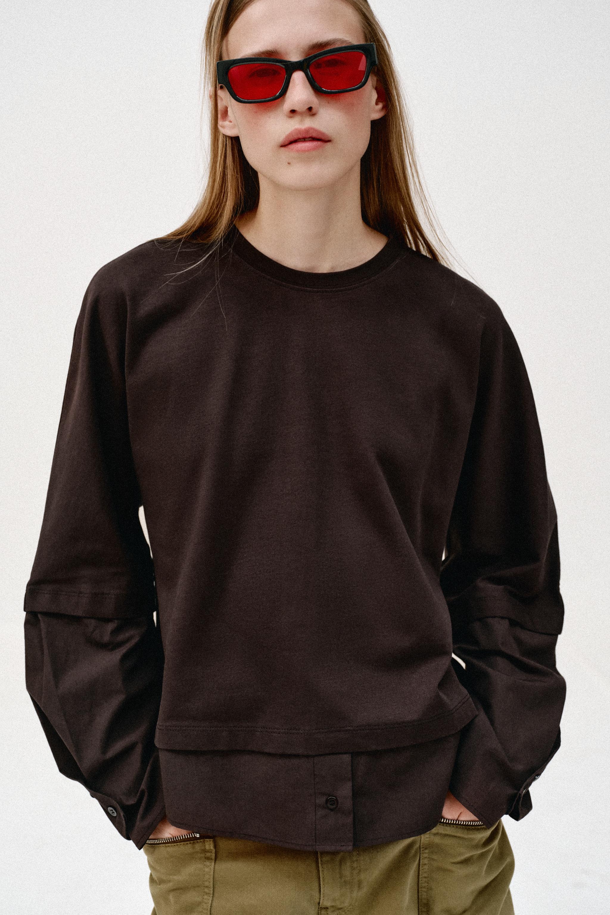 COMBINED POPLIN T-SHIRT
