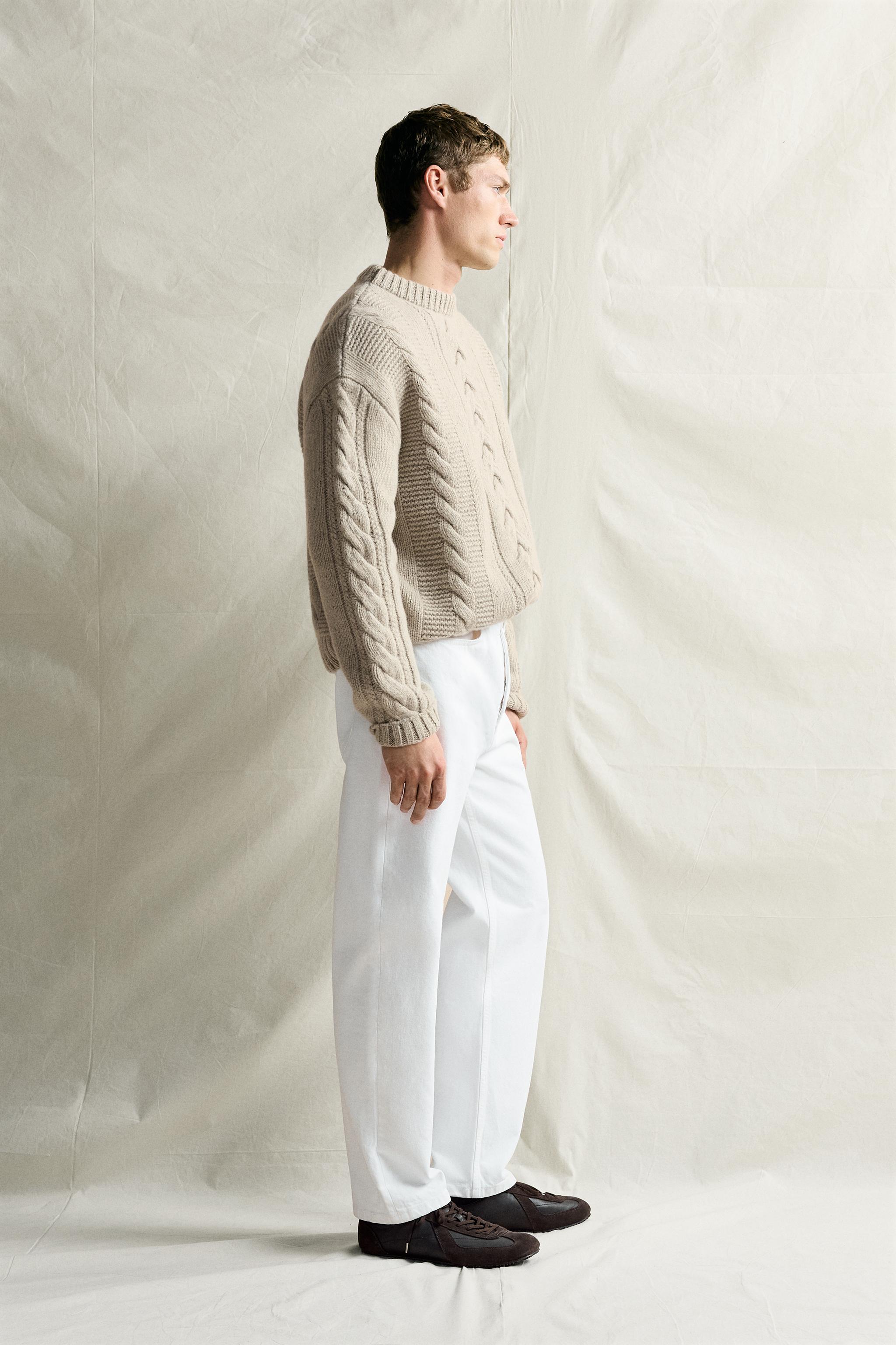 100% WOOL CABLE-KNIT BOTONATO JUMPER