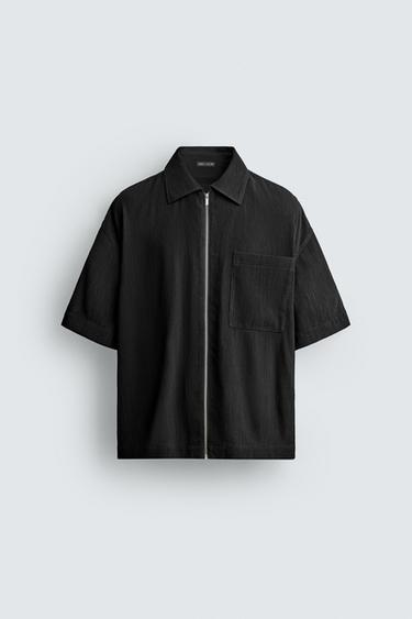 TEXTURED RELAXED FIT SHIRT - Black by Zara - Image 0