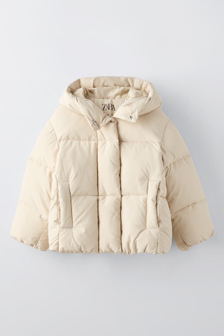 HOODED PUFFER JACKET Mid-ecru ZARA South Africa
