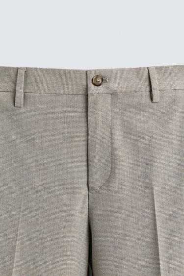 TEXTURED REGULAR FIT SUIT TROUSERS - Beige by Zara - Image 6