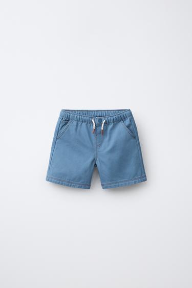 CONTRAST TOPSTITCHING BERMUDA SHORTS - Blue by Zara