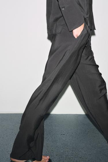 PANTALON FLUIDE ZW COLLECTION - Plomb de Zara - Image 4