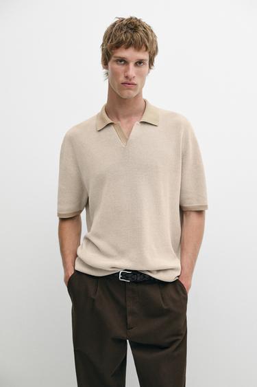 Jersey polo punto 100% algodón - Crudo de Zara