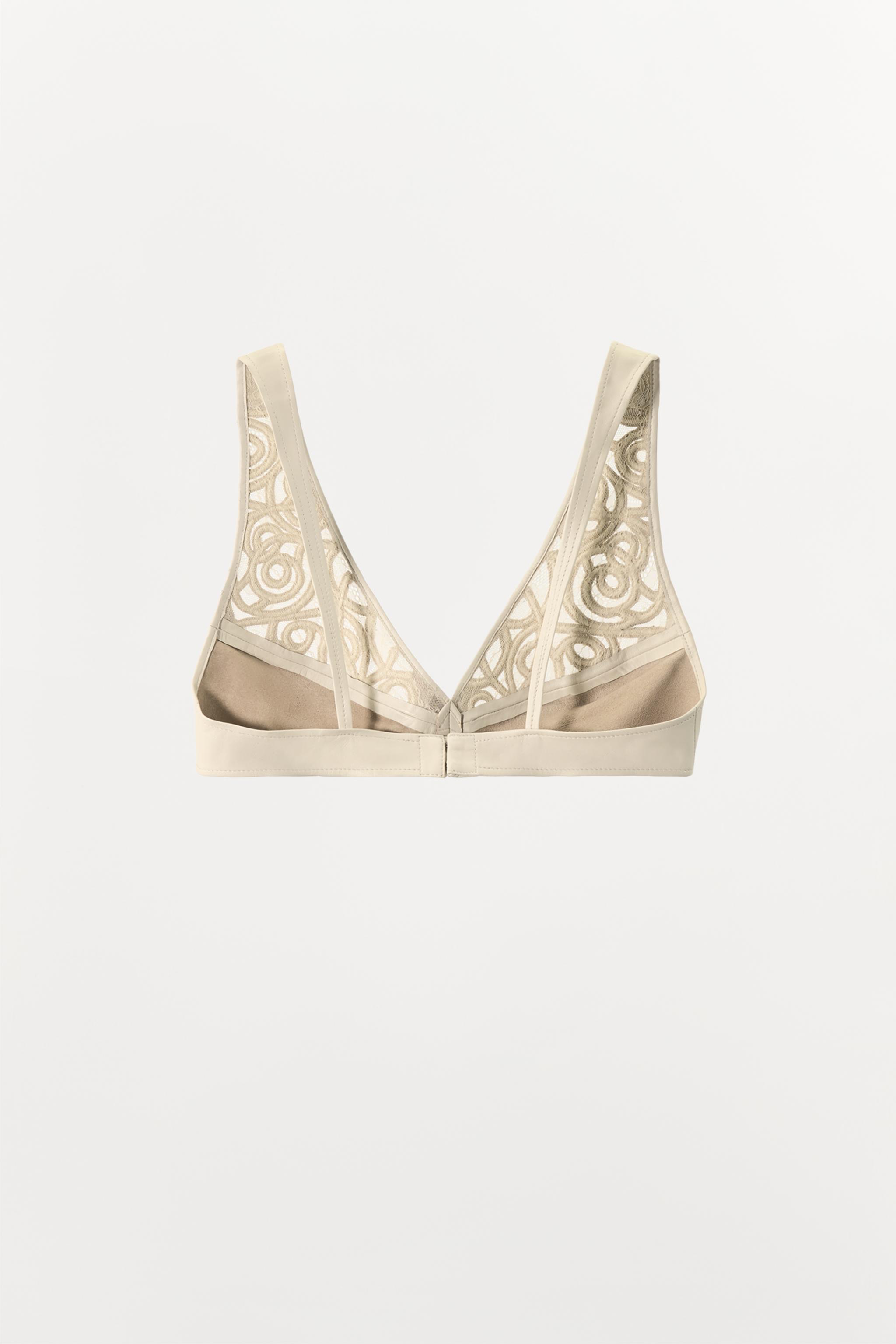 ZARA レザーコンビ トライアングルブラ 6098/503 レザーコンビ トライアングルブラ - エクリュ | ZARA Japan / 日本