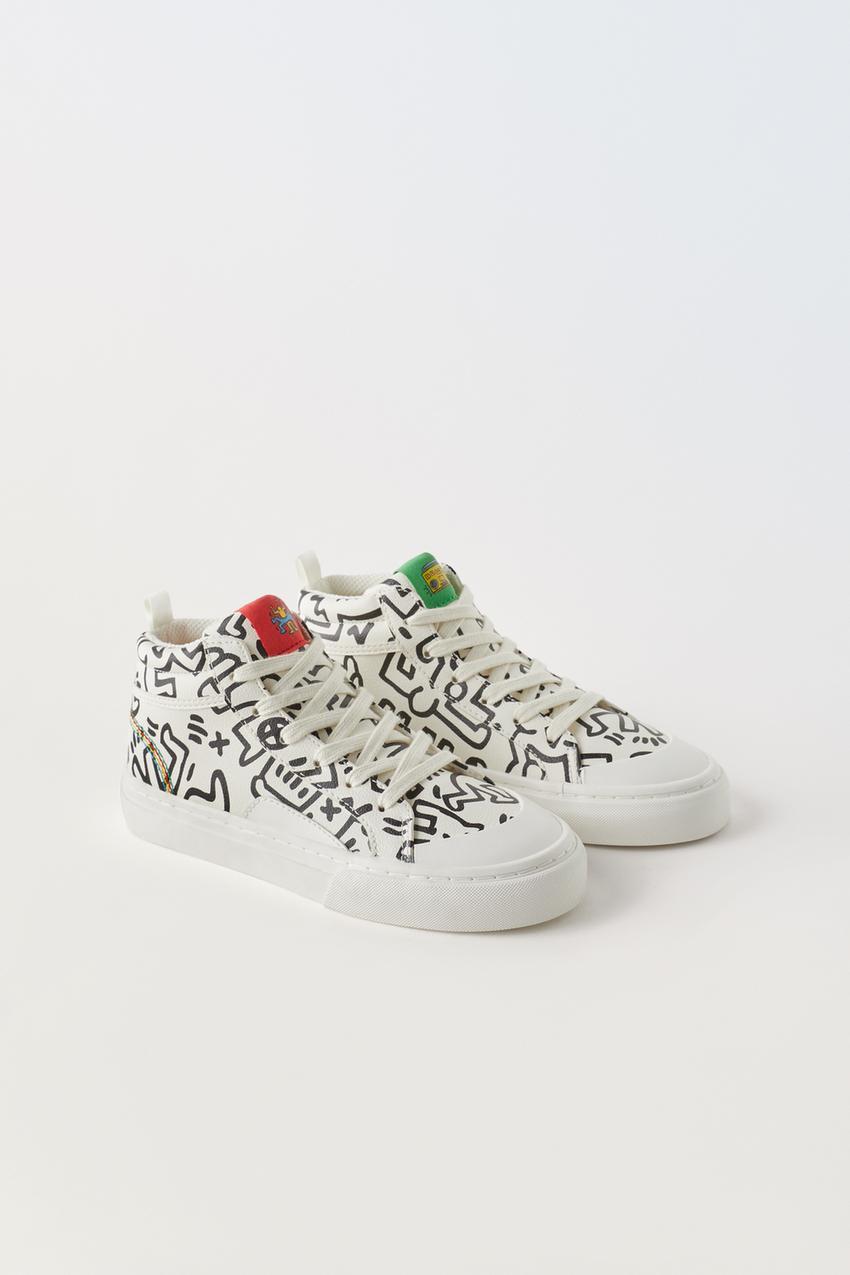 KEITH HARING HIGH TOP SNEAKERS - White