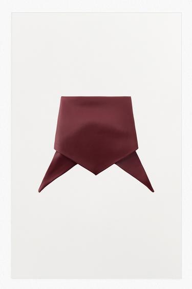 Zara FAUX LEATHER BANDANA - Maroon