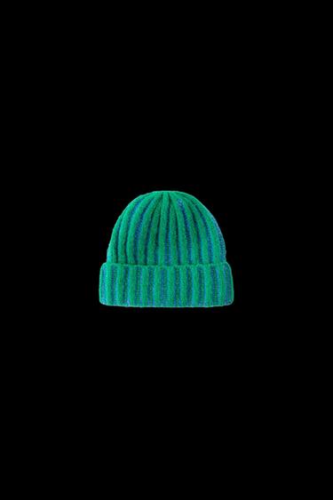 BONNET EN MAILLE COLLECTION SKI - Bleu encre de Zara - Image 3