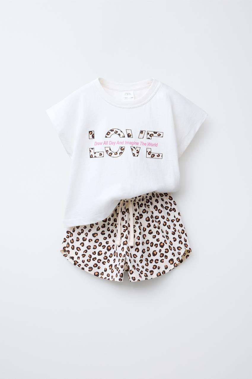 CROPPED T-SHIRT AND PRINTED BERMUDA SET