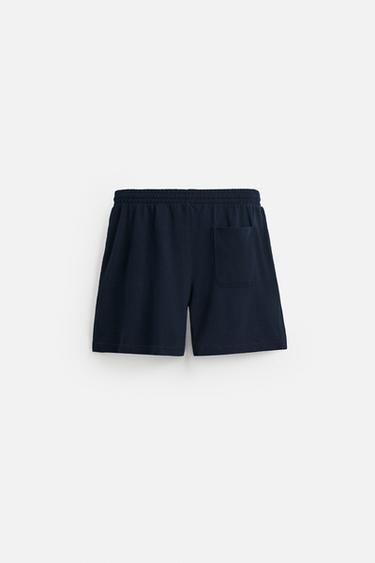 TEXTURED RELAXED FIT BERMUDA SHORTS - Navy blue by Zara - Image 6