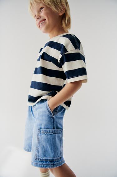 LOOSE-FITTING DENIM BERMUDA SHORTS - Light blue by Zara