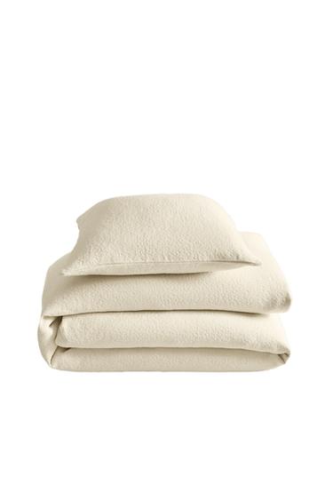 Zara JACQUARD TEXTURE BEDSPREAD - Ecru