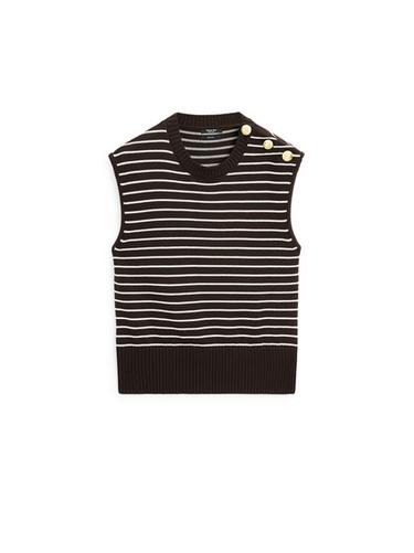 Chaleco rayas detalle botones - Chocolate de Zara