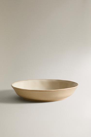 ASSIETTE CREUSE GRÈS BORD IRRÉGULIER - Crème de Zara - Image 1