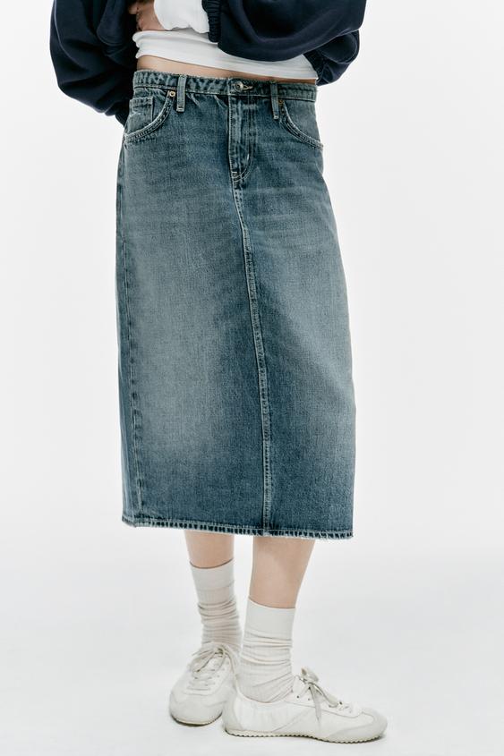 jupe MIDI denim trf - Bleu de Zara - Image 1