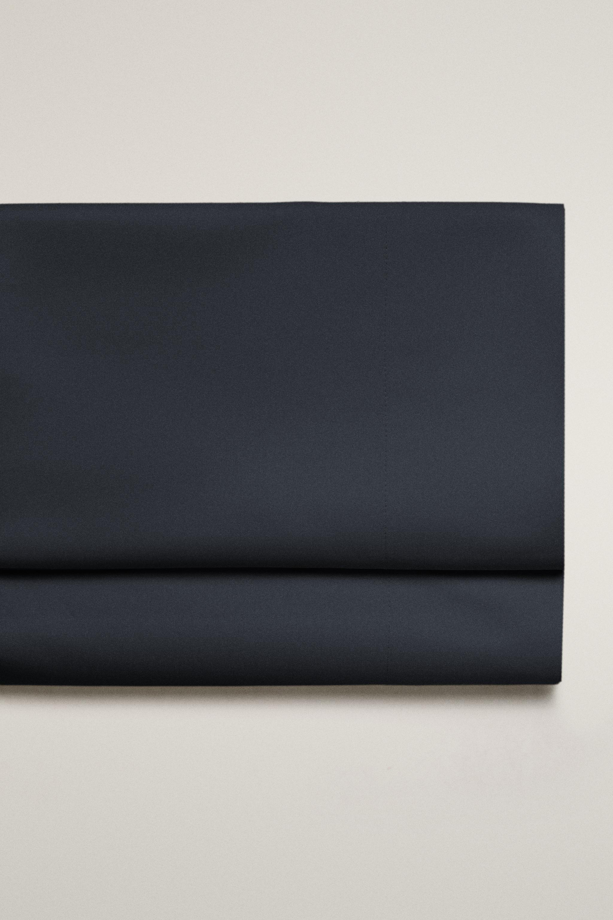 SATEEN FLAT SHEET (1000 THREAD COUNT) — Dark navy