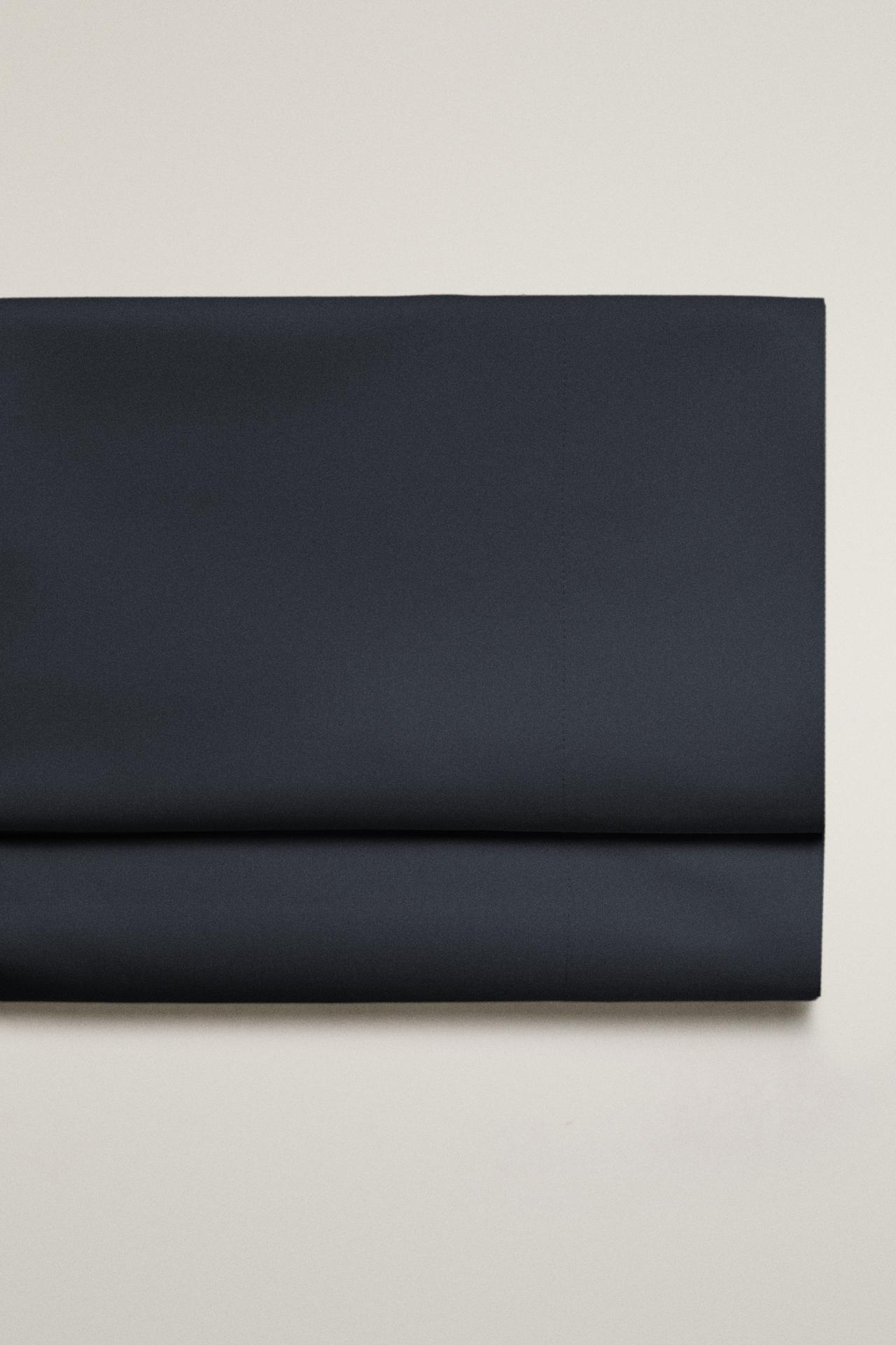 SATEEN FLAT SHEET (1000 THREAD COUNT) — Dark navy