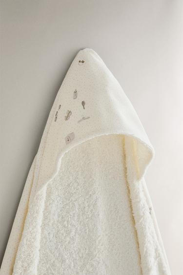 HOODED BABY TOWEL - Ecru by Zara - Image 1
