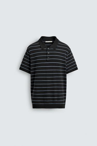 REGULAR FIT KNIT POLO SHIRT - Stripes by Zara