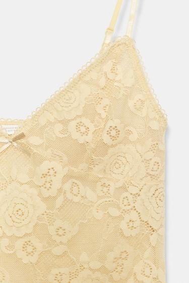 TOP À BRETELLES EN DENTELLE - Vanille de Zara - Image 6