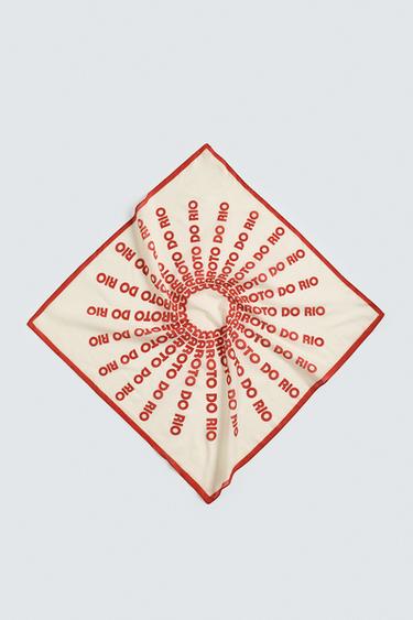 BANDANA MIT TEXT-PRINT - Cremefarben von Zara