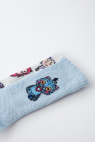 LOT DE DEUX CHAUSSETTES MI-Hautes KPOP DEMON HUNTERS™ NETFLIX © - Écru / Bleu de Zara - Image 1