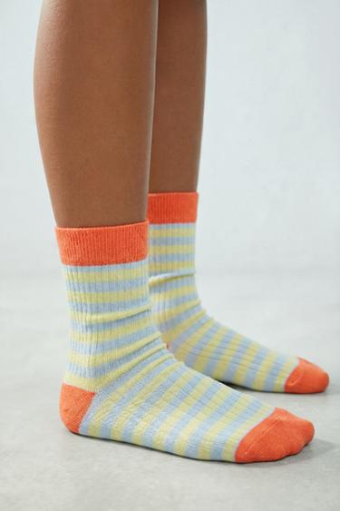 2ER-PACK HOHE SOCKEN MIT STREIFEN - Grün von Zara