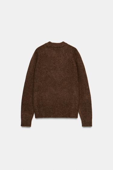 WOOL AND ALPACA SWEATER - Brown by Zara
