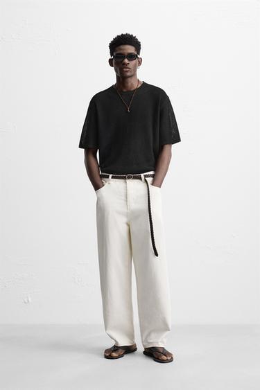 TEXTURED KNIT T-SHIRT - Black by Zara