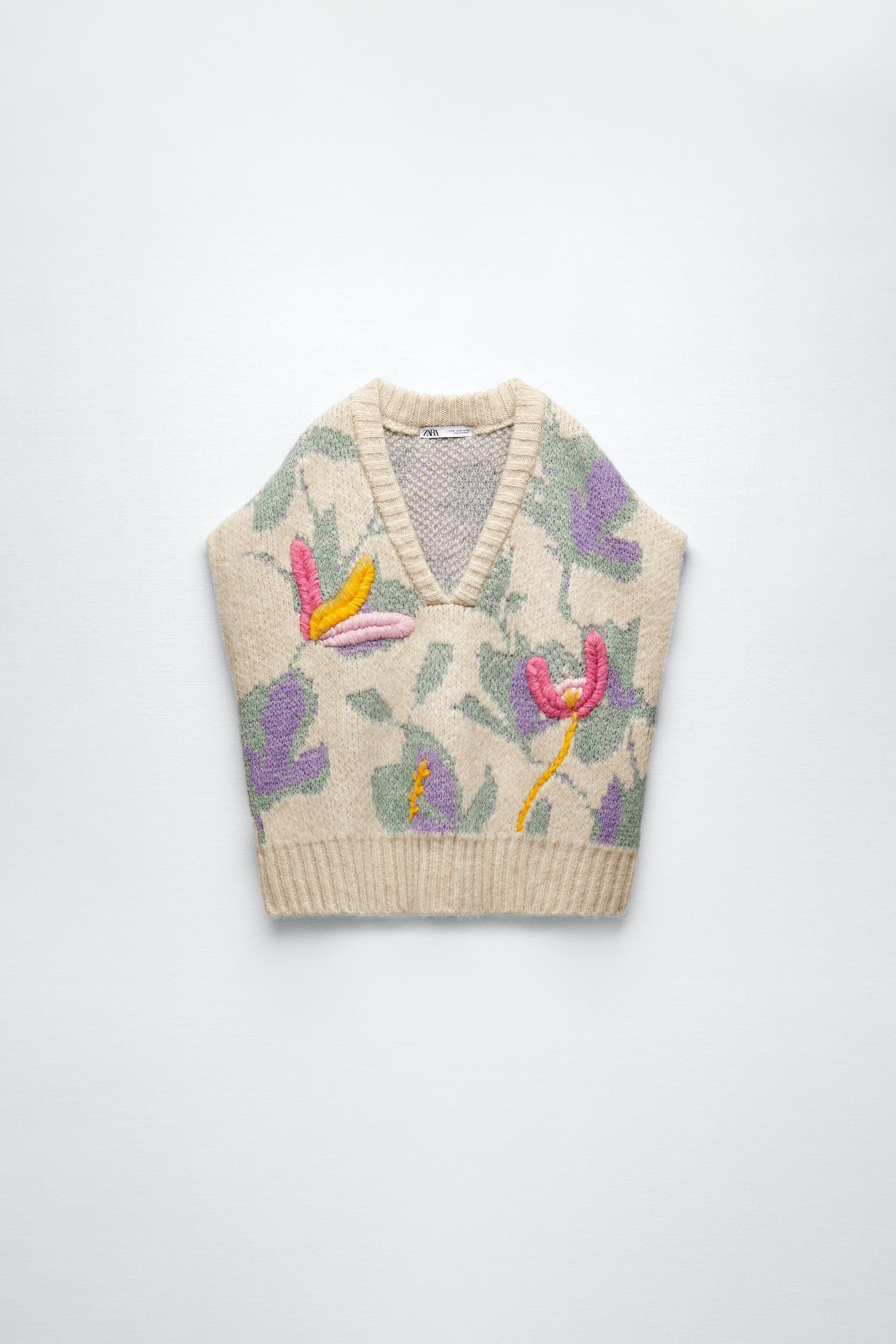 EMBROIDERED KNIT VEST - Multicolored | ZARA United States