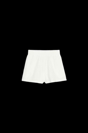 PERFORATED EMBROIDERED BERMUDA SHORTS - White by Zara - Image 0