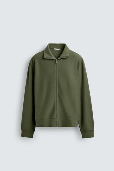 SWEAT LÉGER ZIPPÉ - Vert sauge de Zara