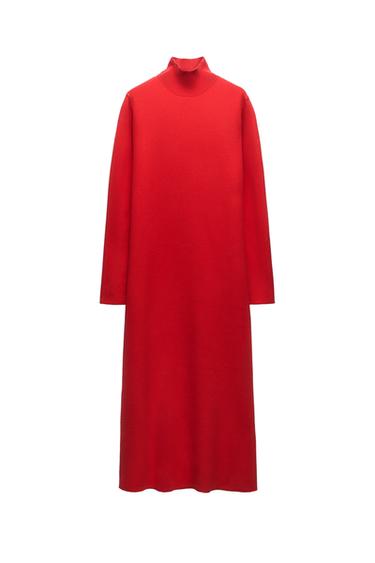 HIGH-NECK KNIT DRESS