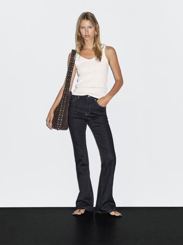 Jean skinny flare taille haute - Bleu de Zara - Image 0
