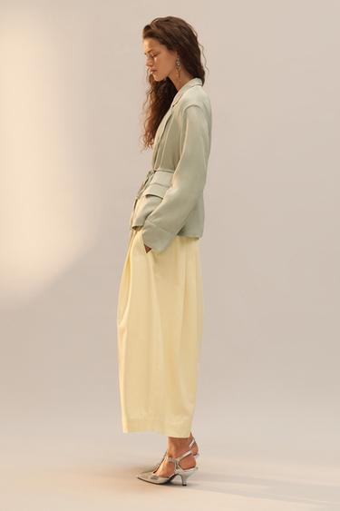 VESTE FLUIDE À POCHES ÉDITION LIMITÉE - Vert d'eau de Zara - Image 1