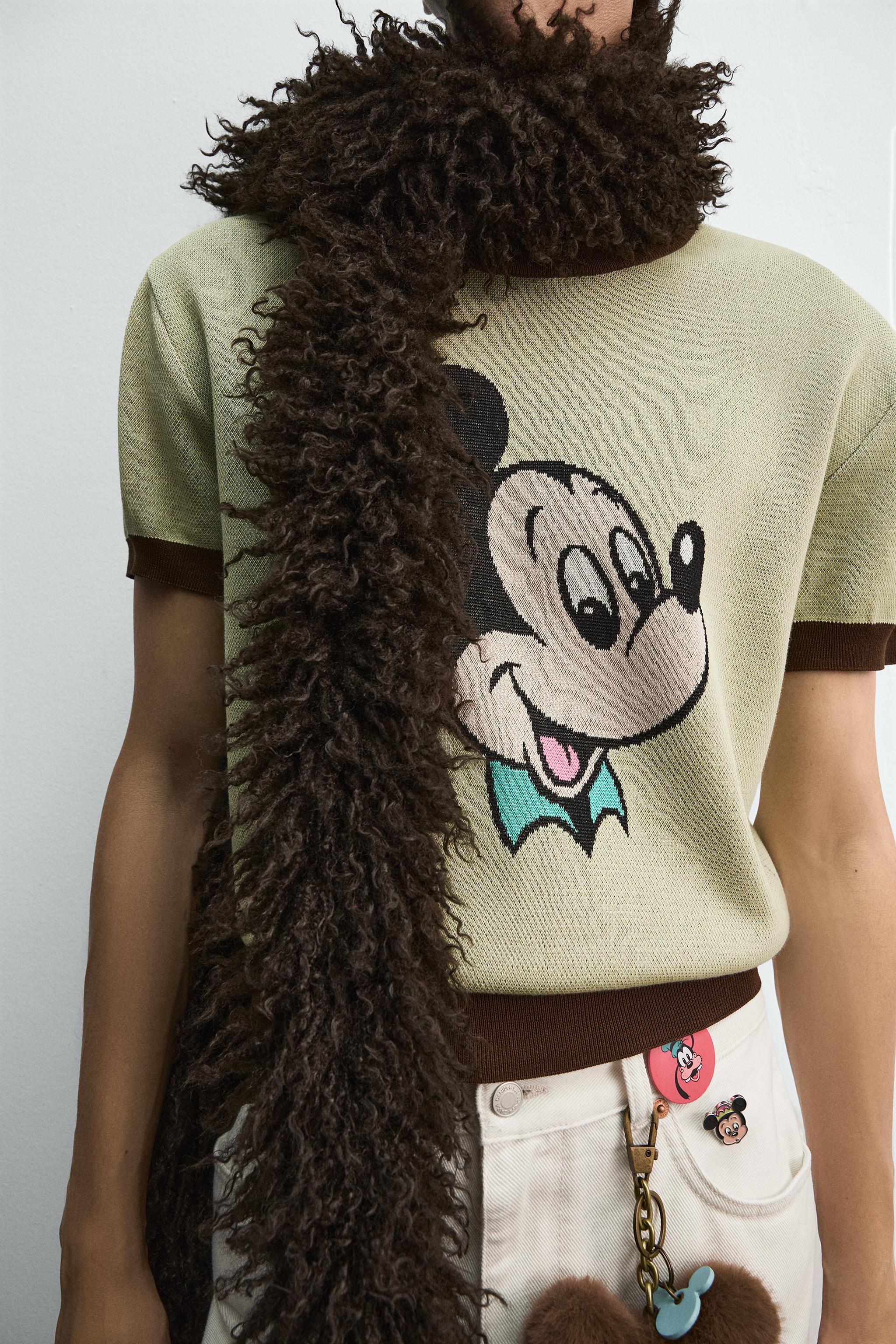 MICKEY MOUSE HARRY LAMBERT FOR ZARA X DISNEY KNIT T-SHIRT Yellow