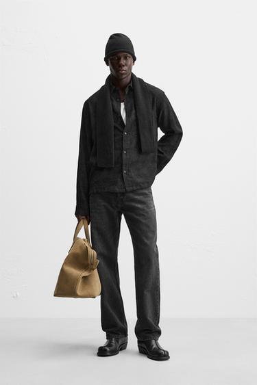 VISCOSE BLEND JACQUARD SHIRT - Black by Zara - Image 0