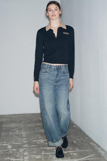 ZW COLLECTION BAGGY MID-WAIST JEANS - Blue by Zara